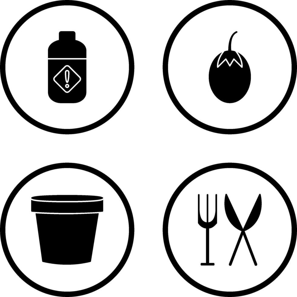 Vegetable plant and Pesticide Icon vector