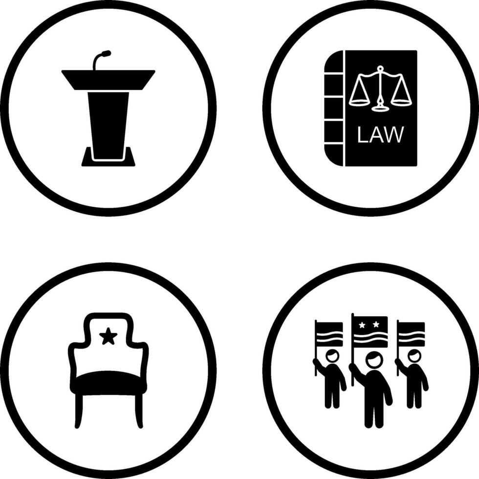 Podium and Law Icon vector