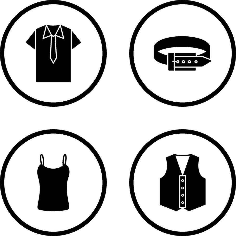 Shirt and Tie and Belt Icon vector