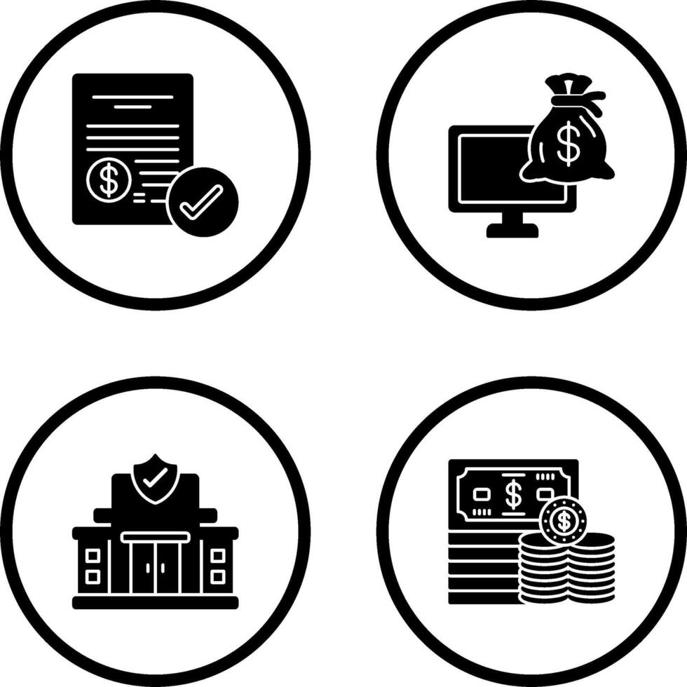 Paid and Online Loan Icon vector