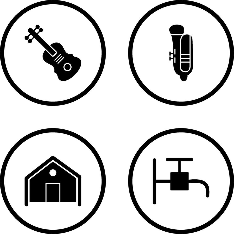 Violin and Tuba Icon vector