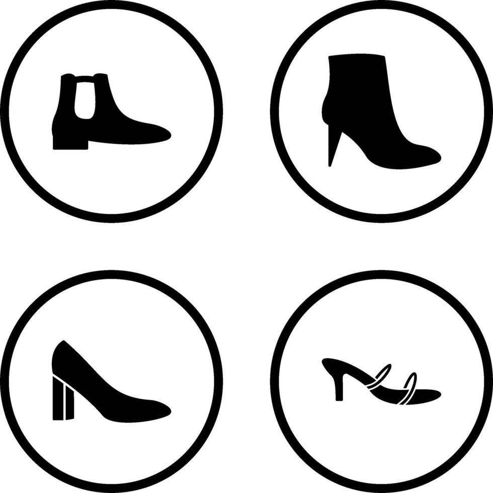 Men Boots and high heels Icon vector