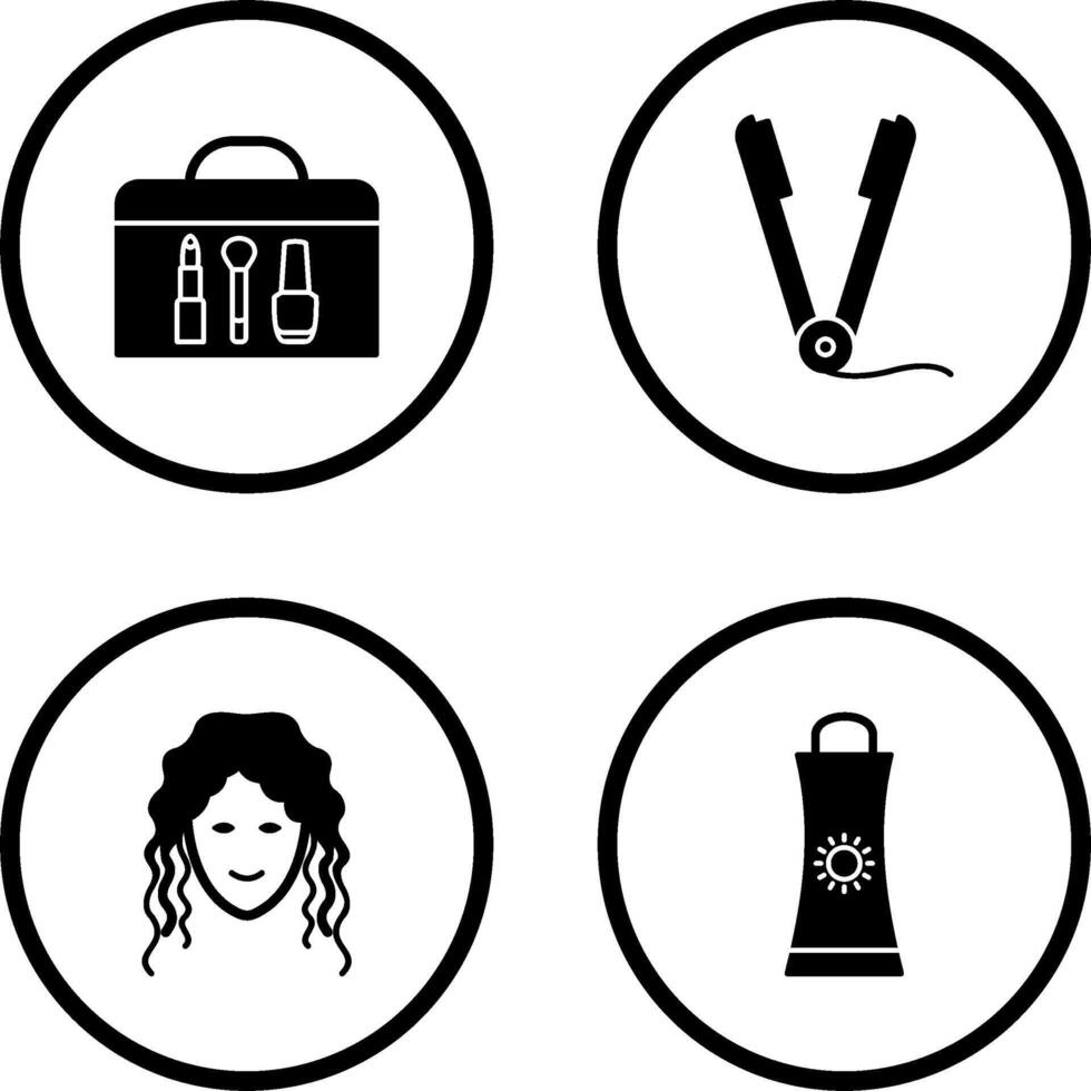 Cosmetics and Straightener Icon vector