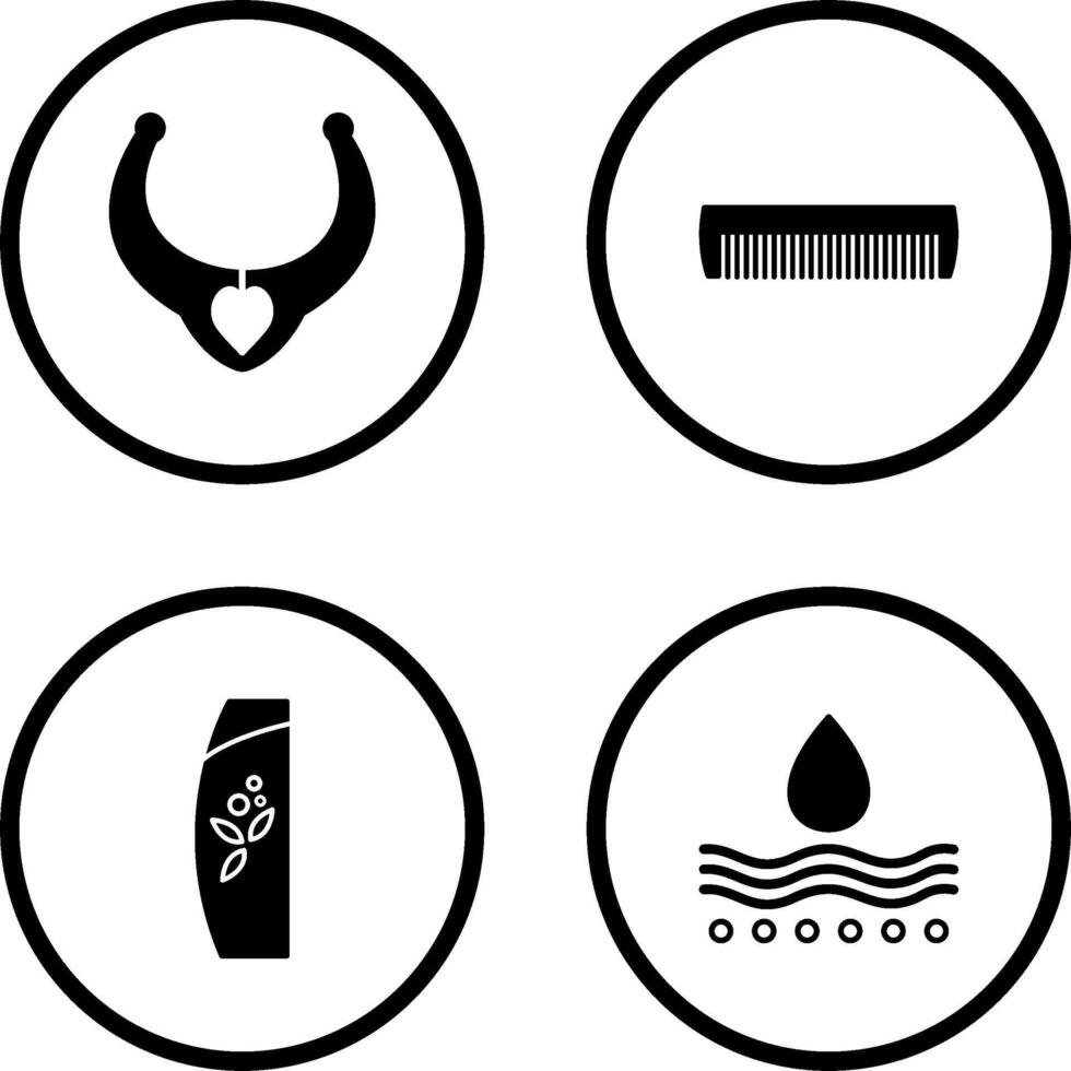 Necklace and Comb Icon vector
