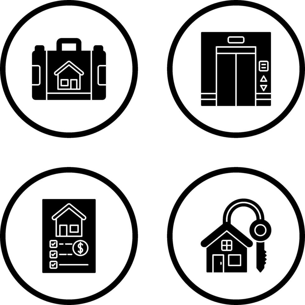 Briefcase and Elevator Icon vector