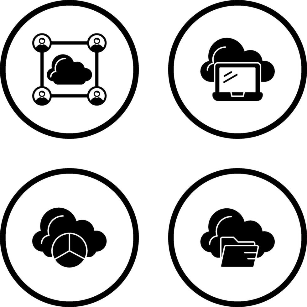 Network and Laptop Icon vector