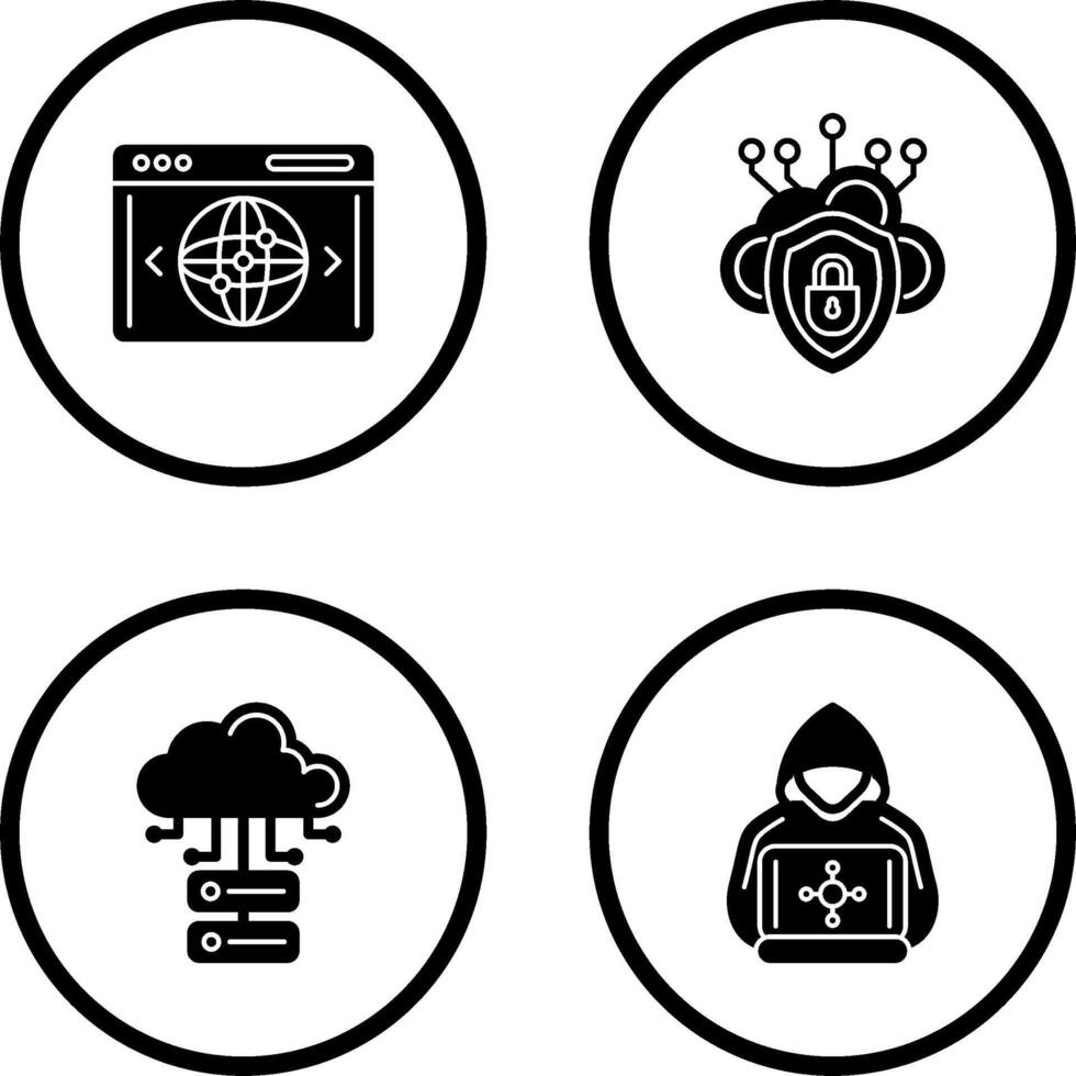 Cloud Security and Website Icon vector