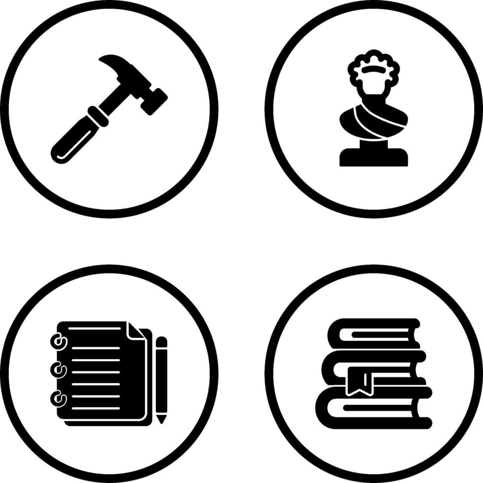 Hammer and Statue Icon vector