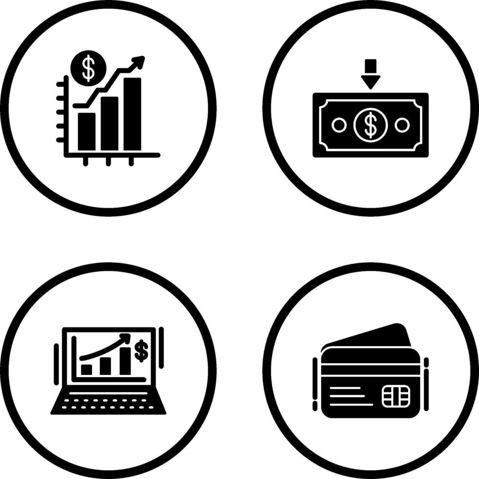 Chart Up and Money Down Icon vector