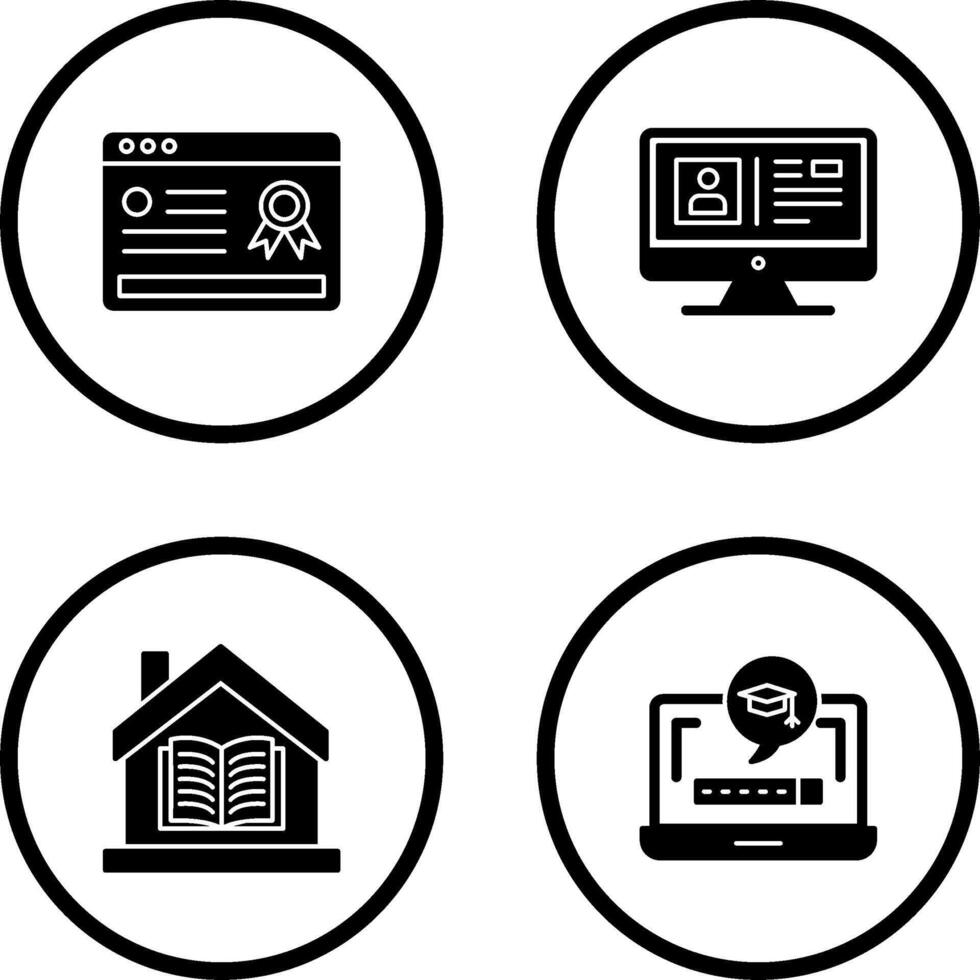 Online Certificate and Profile Icon vector