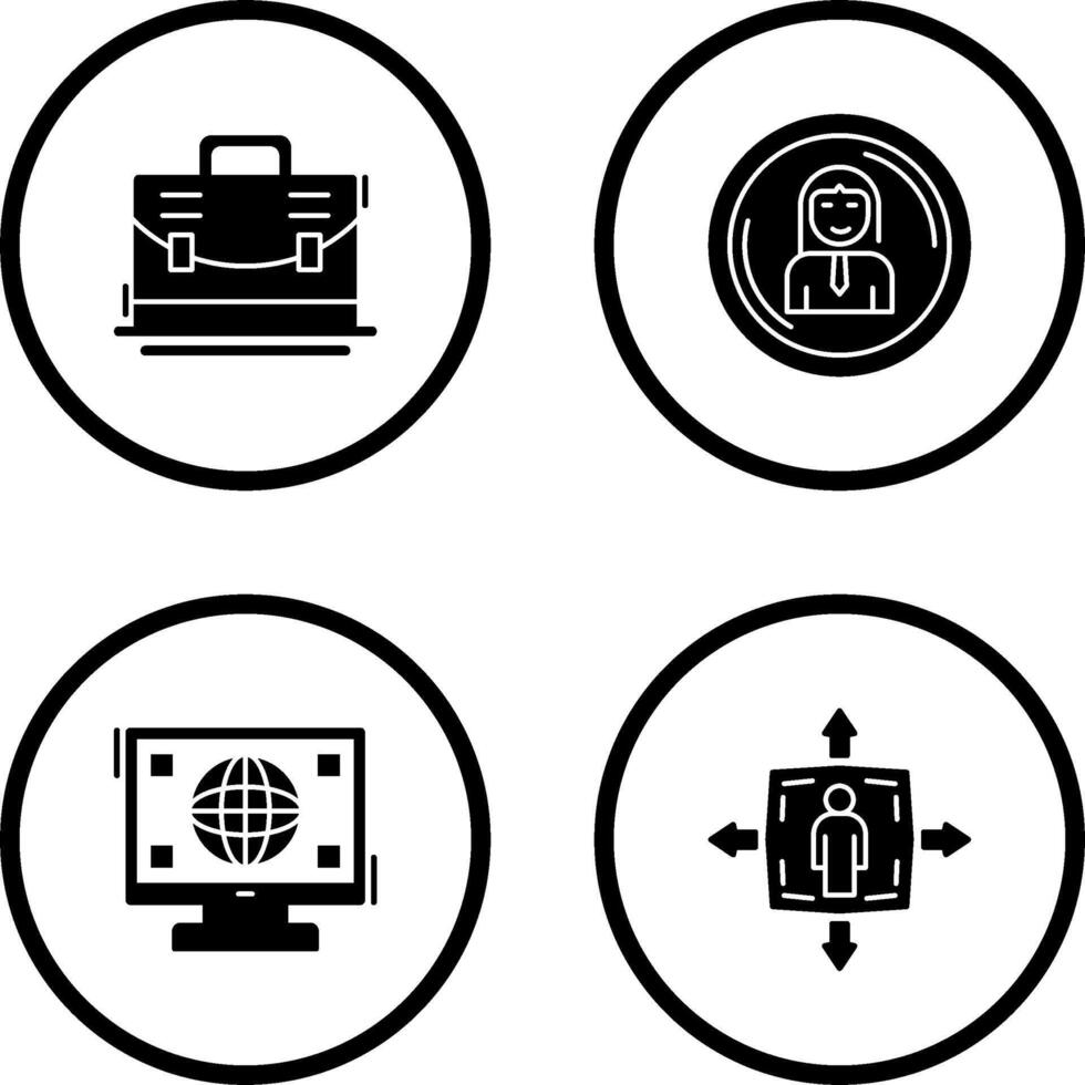 Briefcase and User Icon vector