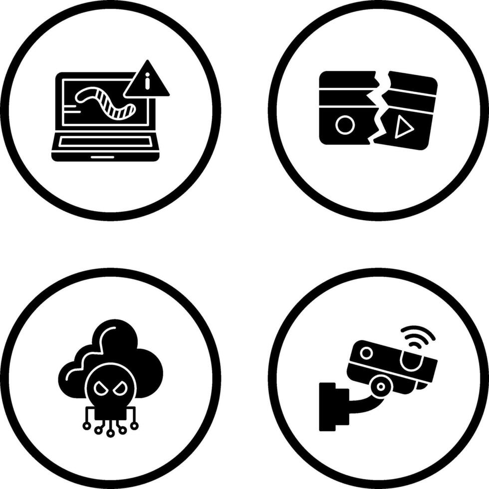 Worm and Broken Icon vector