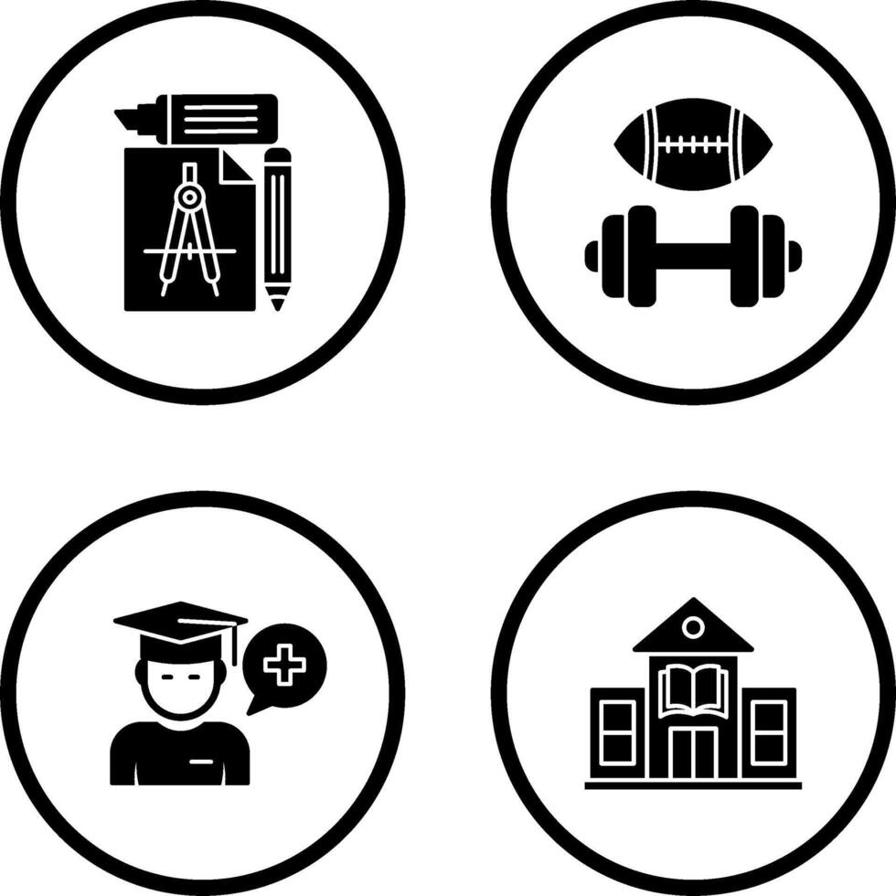 Study Tools and Sport Faculty Icon vector