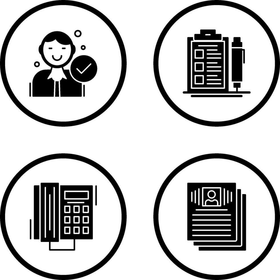 Hire and Check List Icon vector