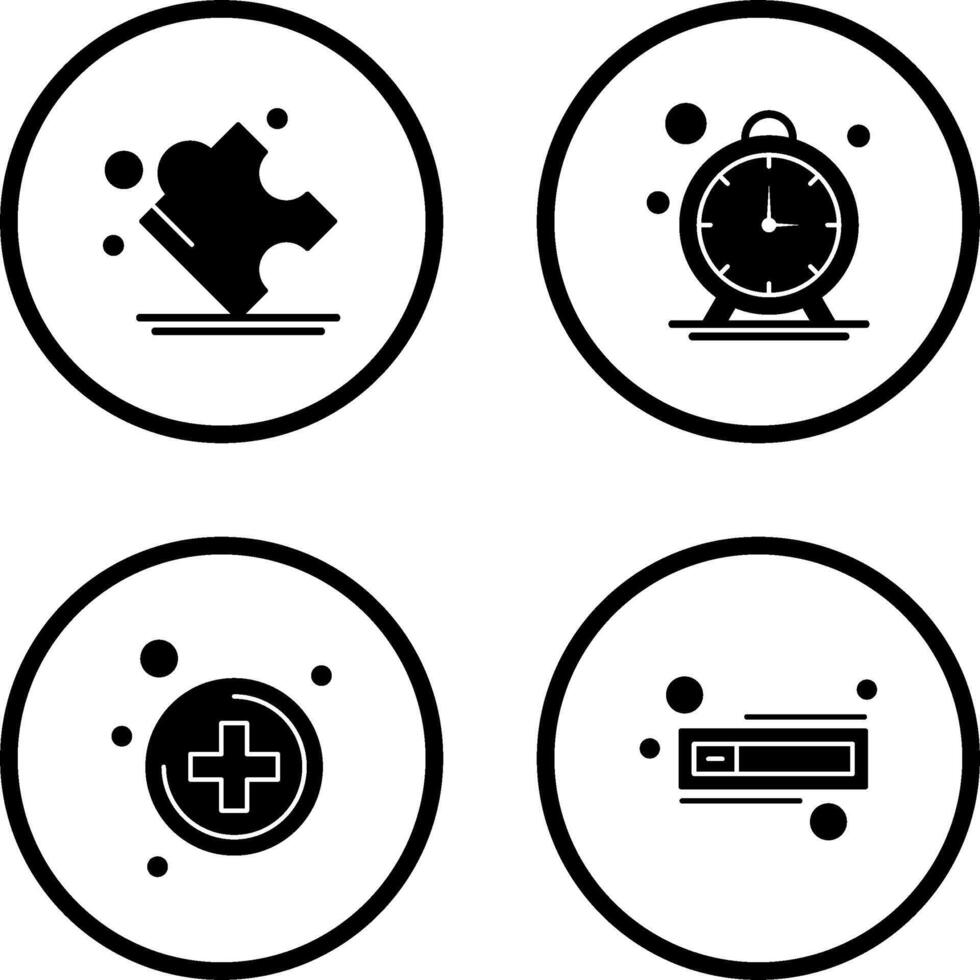 Puzzle and Stop Watch Icon vector