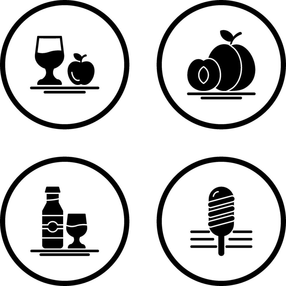 Healthy and Apricot Icon vector