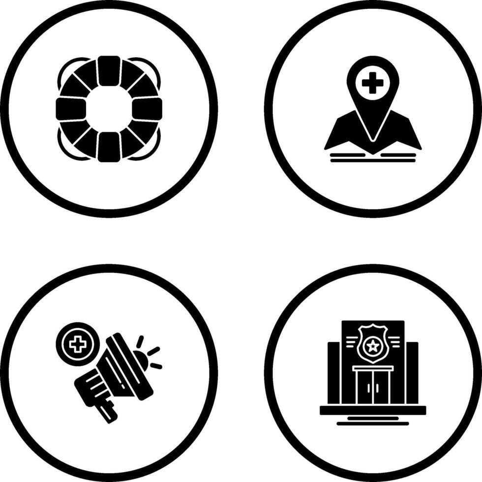 Lifesaver and Location Icon vector