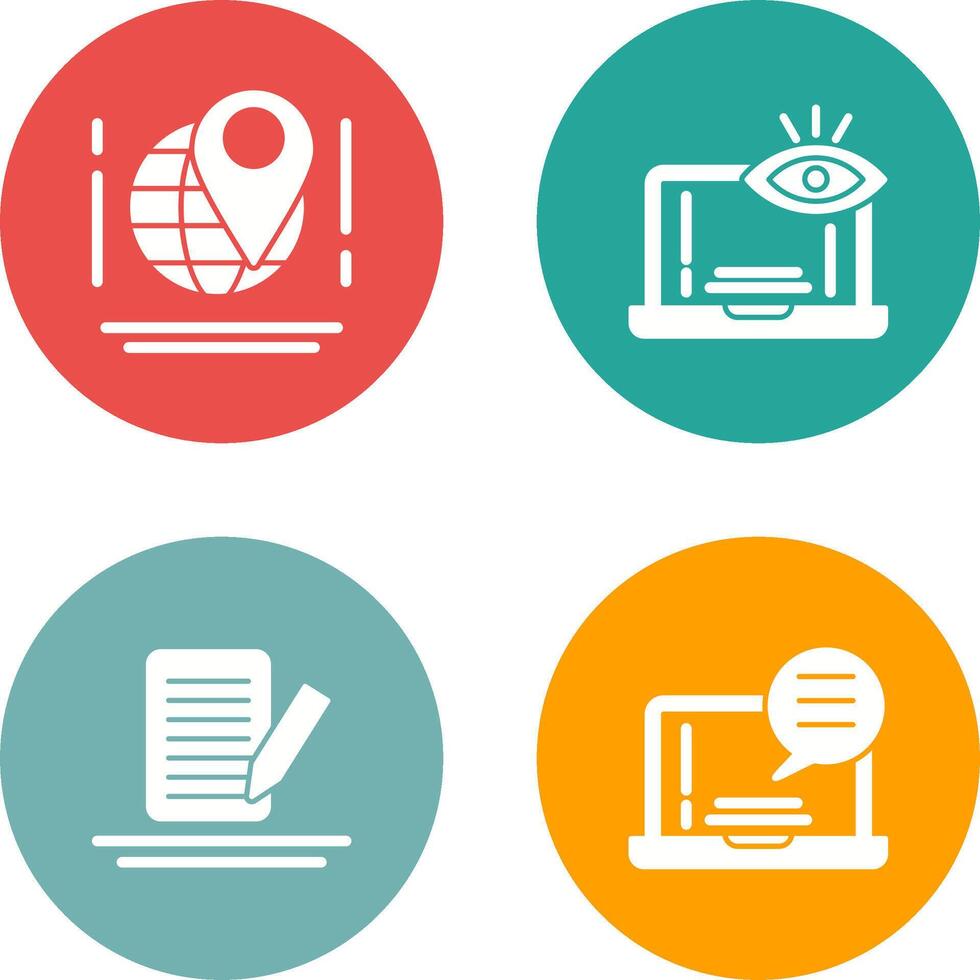 Map and Monitoring Icon vector