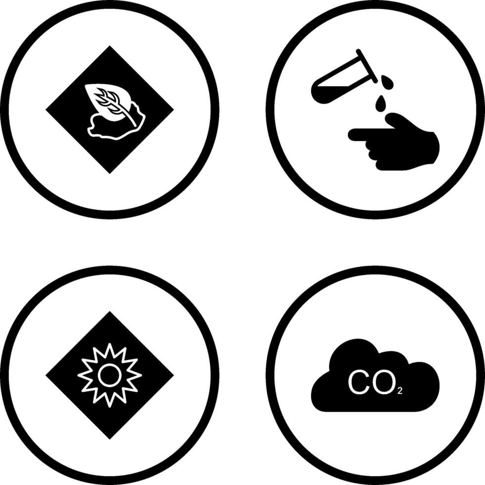 Environment hazard and Corrosive hazard Icon vector