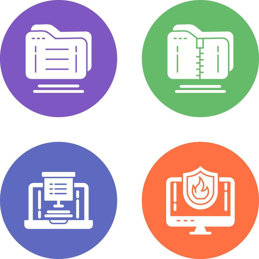 Folder and Compressed Icon vector