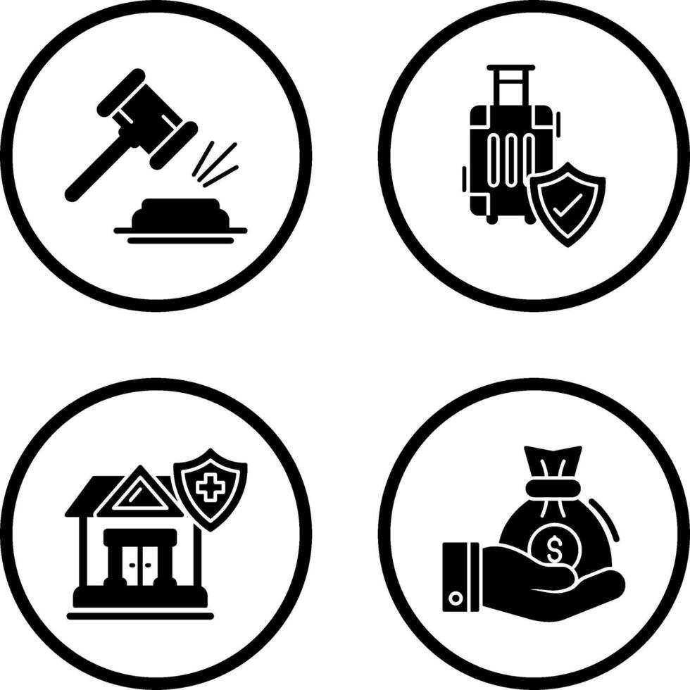 Gavel and Travel Icon vector