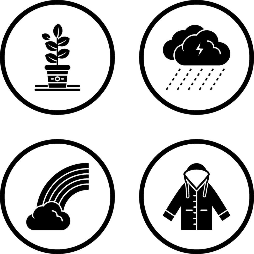 Planting and Rainy Day Icon vector