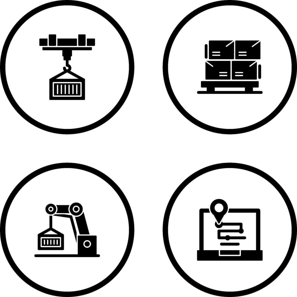 crane and stock Icon vector