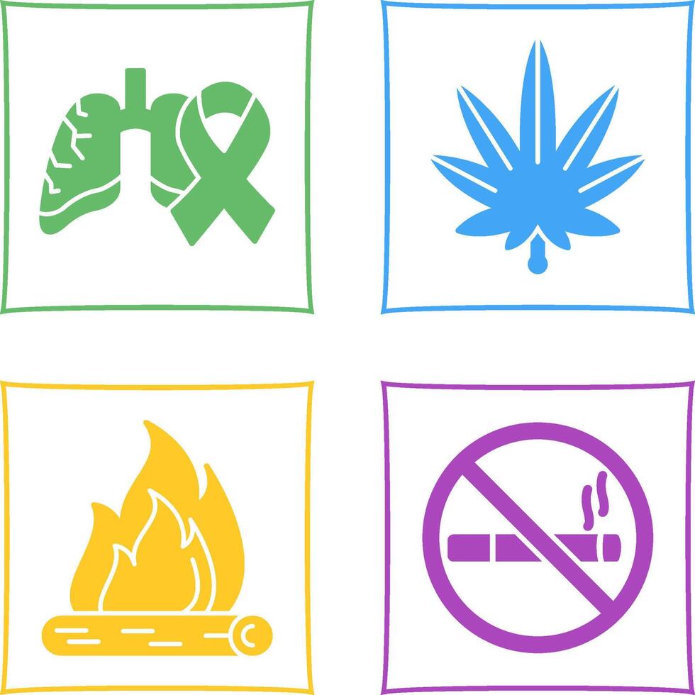 Cancer and Weed Icon vector