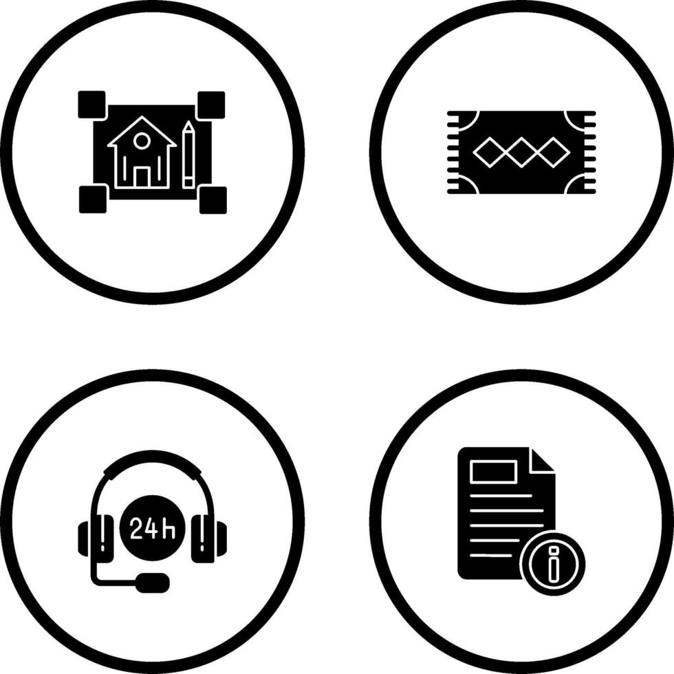 blueprint and rug Icon vector