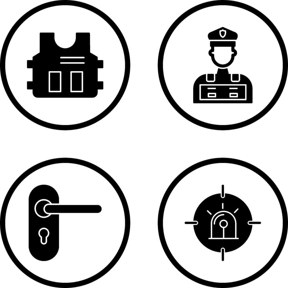 Police Vest and Police Man Icon vector