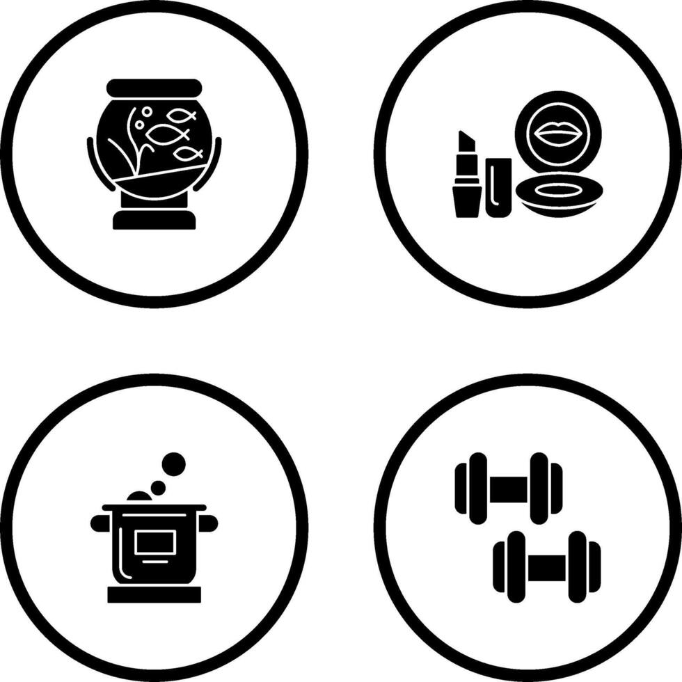 Fishbowl and Makeup Icon vector