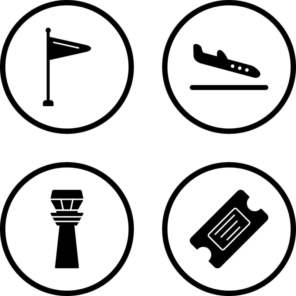 Wind Sign and Arrival Icon vector