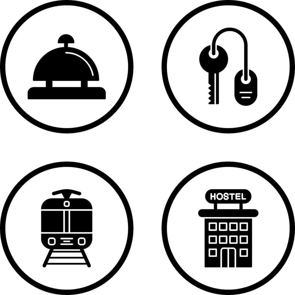 Room key and Desk Bell Icon vector