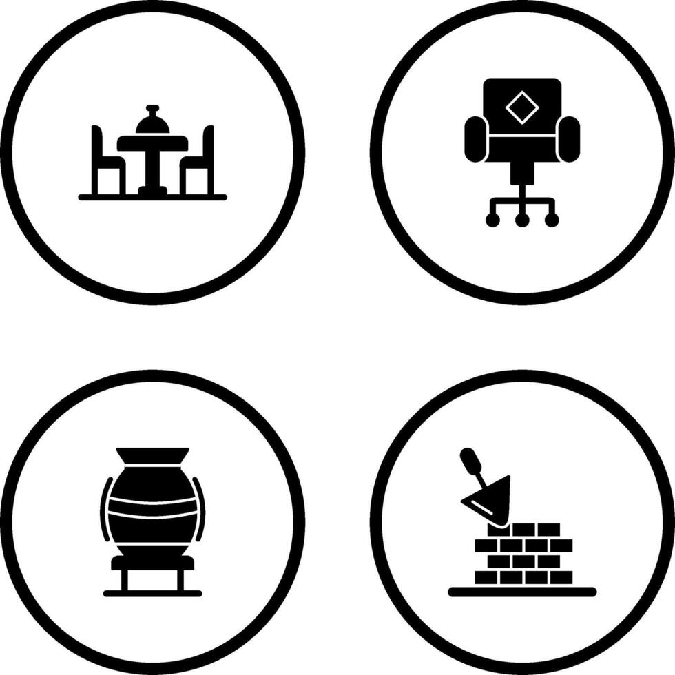 Chair and Dinning Table Icon vector