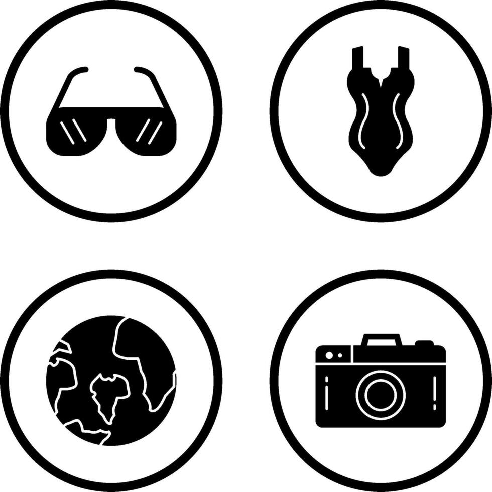 Sun Glasses and Swim Icon vector