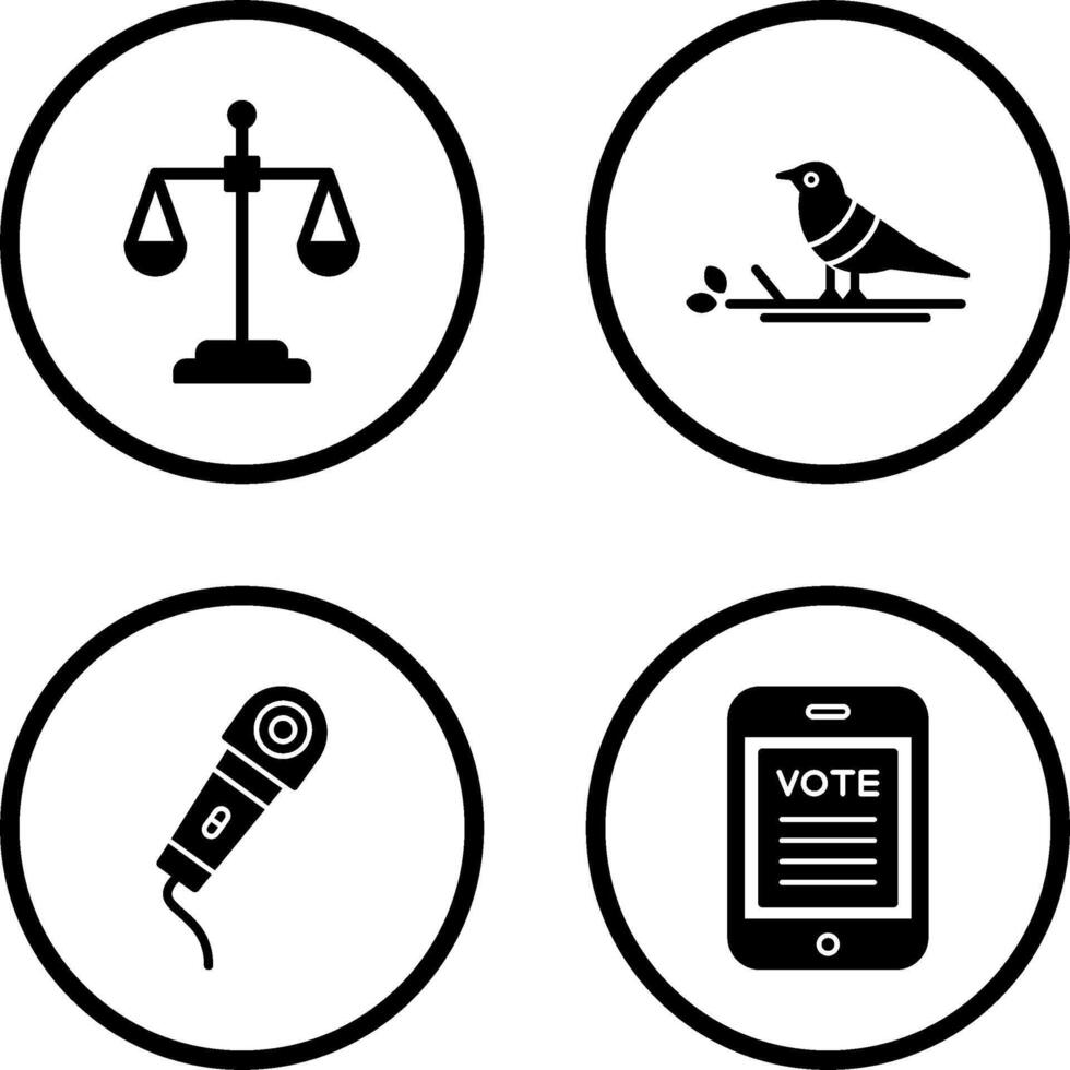Scale and Bird Icon vector