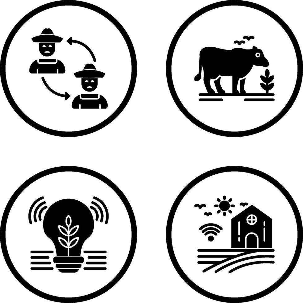 Connect and Cattle Icon vector