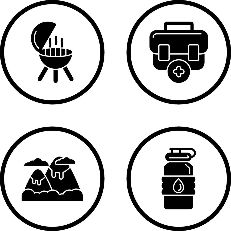 Bbq and First Aid Icon vector