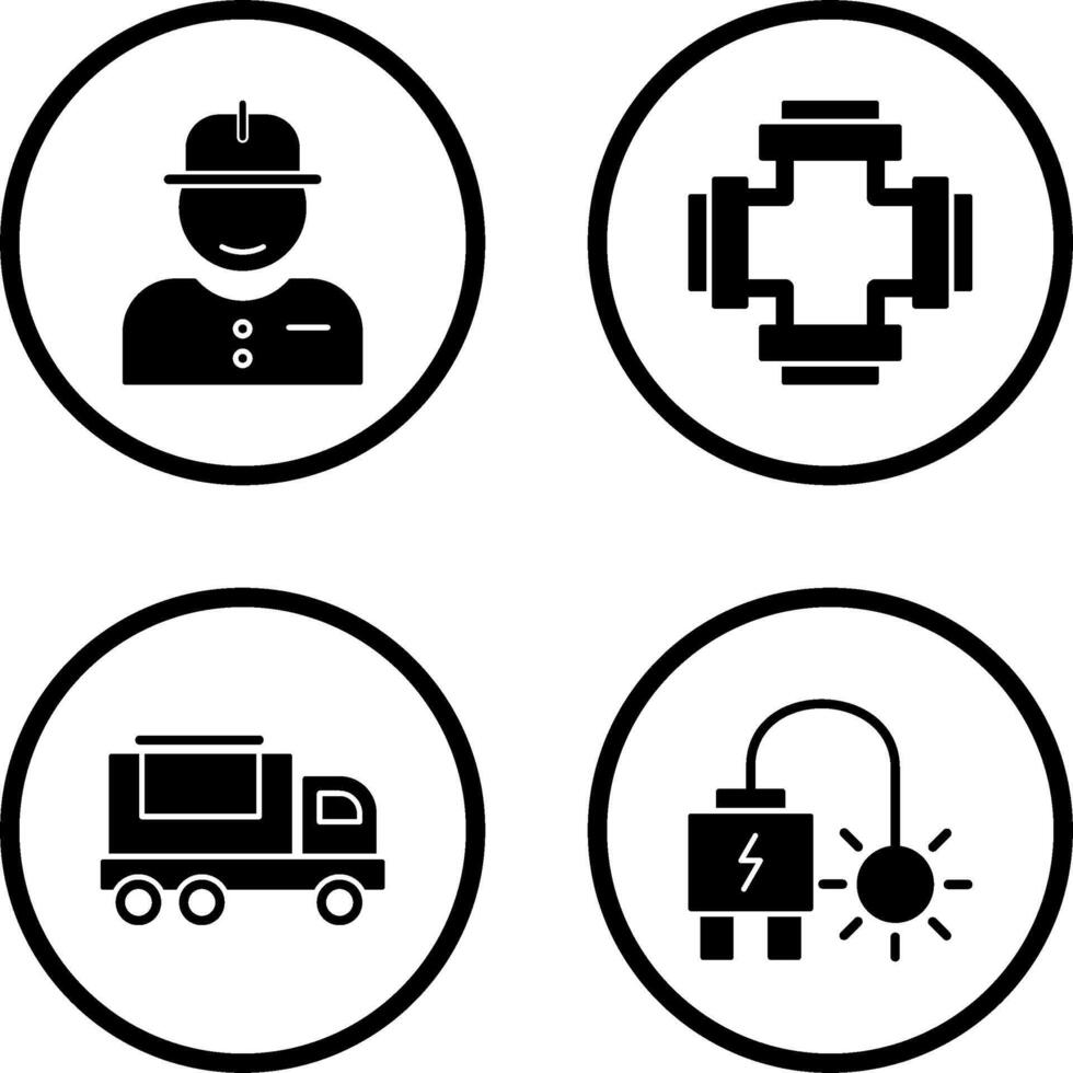 Worker and Plumbing Icon vector