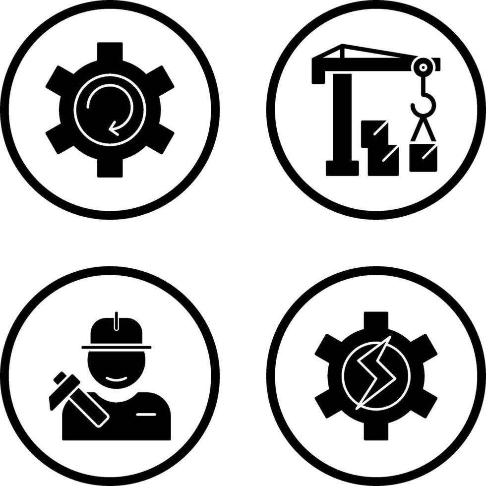 Upgrade and Robotic Arm Icon vector