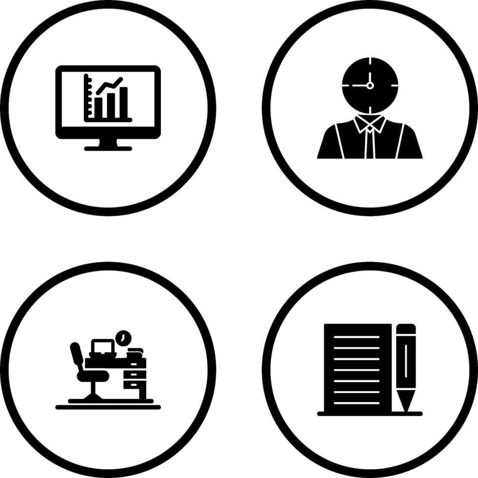 Chart and Time is Money Icon vector