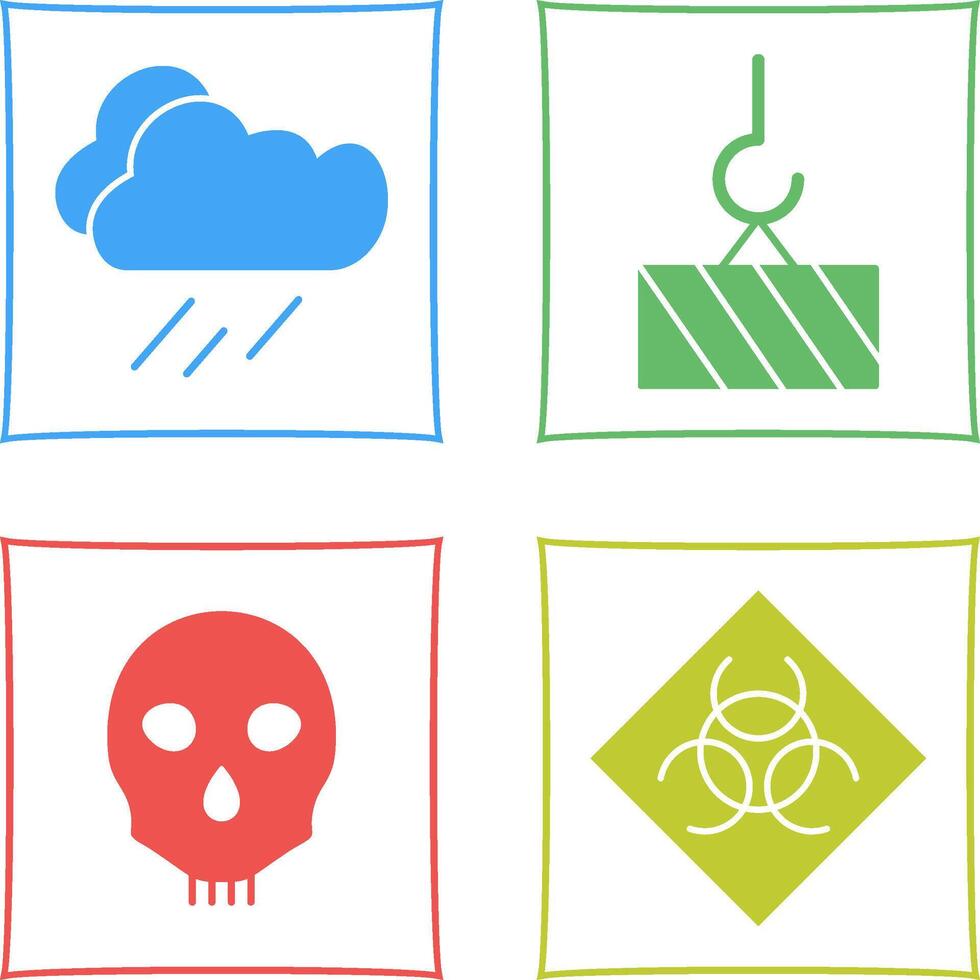 rain and heavy machinery Icon vector