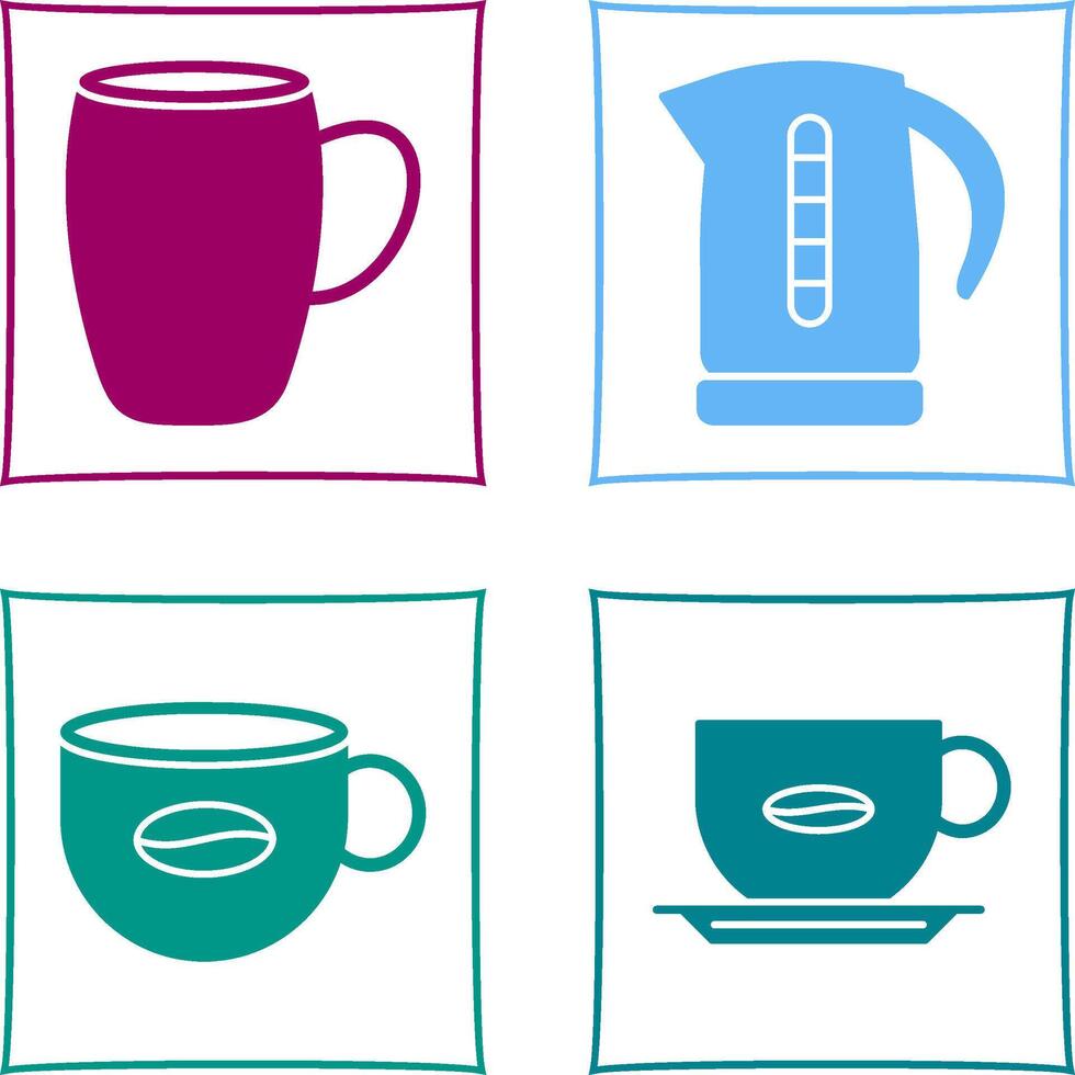 mug and kettle Icon vector