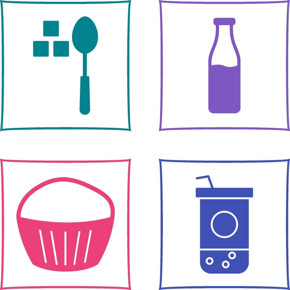 sugar and Milk bottle Icon vector