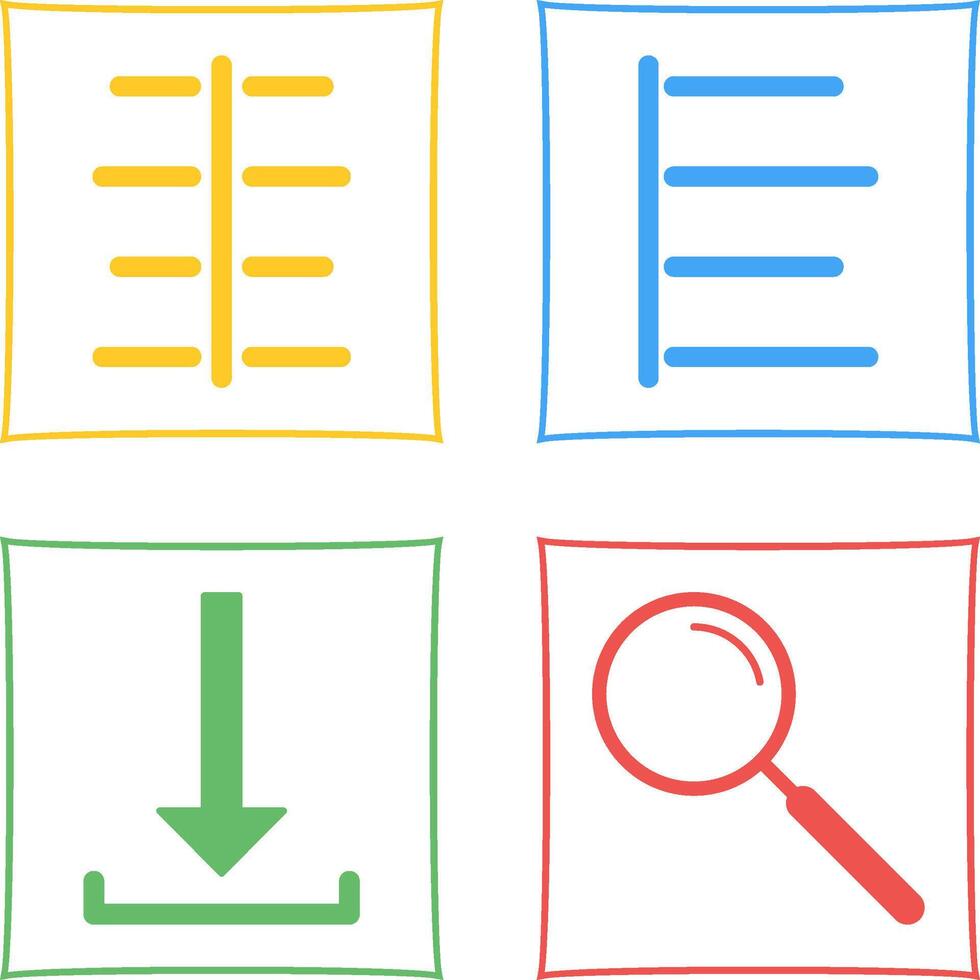 center align and left align Icon vector