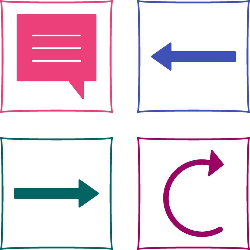 single chat bubble and left arrow Icon vector