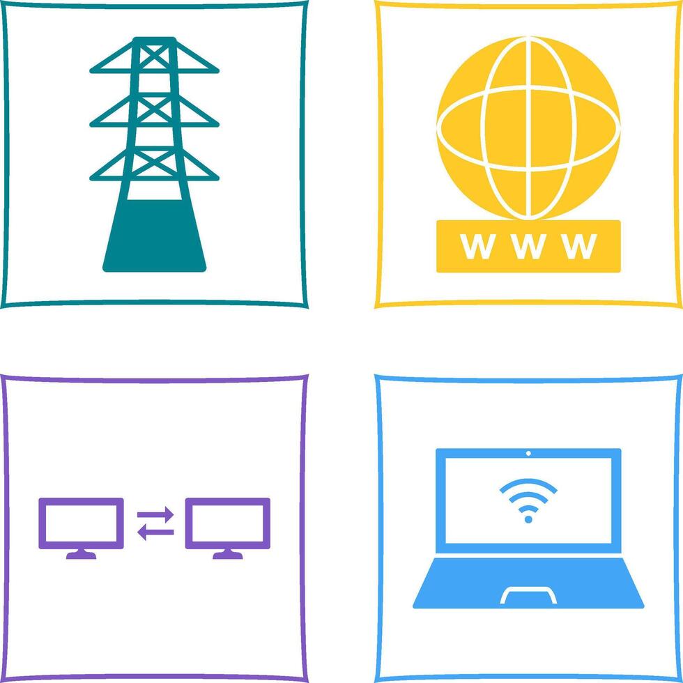 tower and world wide web Icon vector
