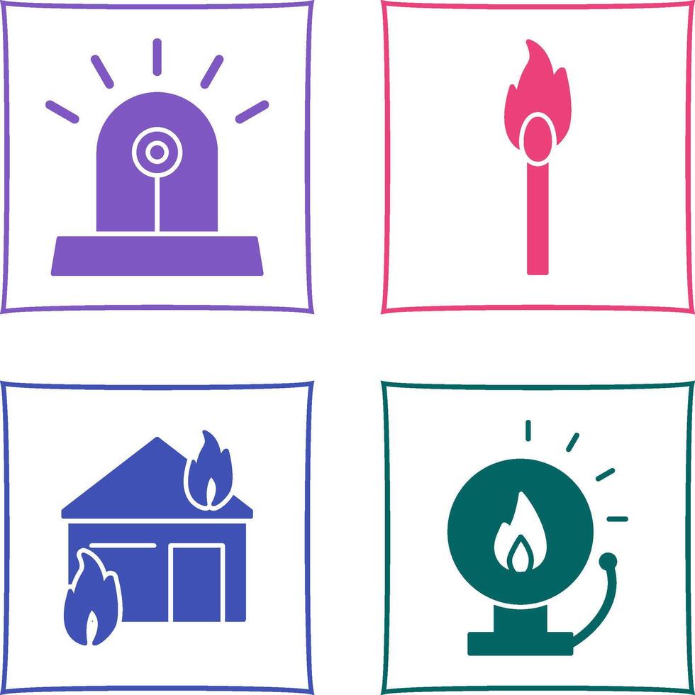 siren and lit matchstick Icon vector