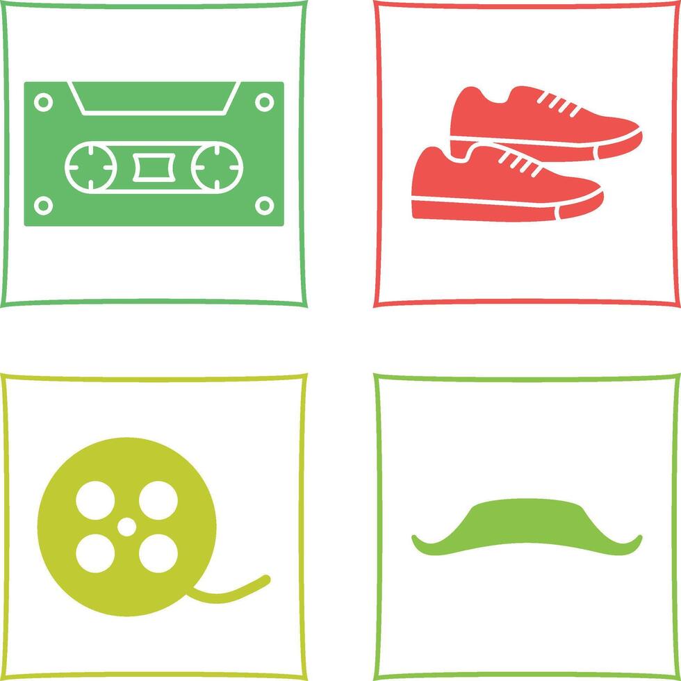 Casette and Sneakers Icon vector
