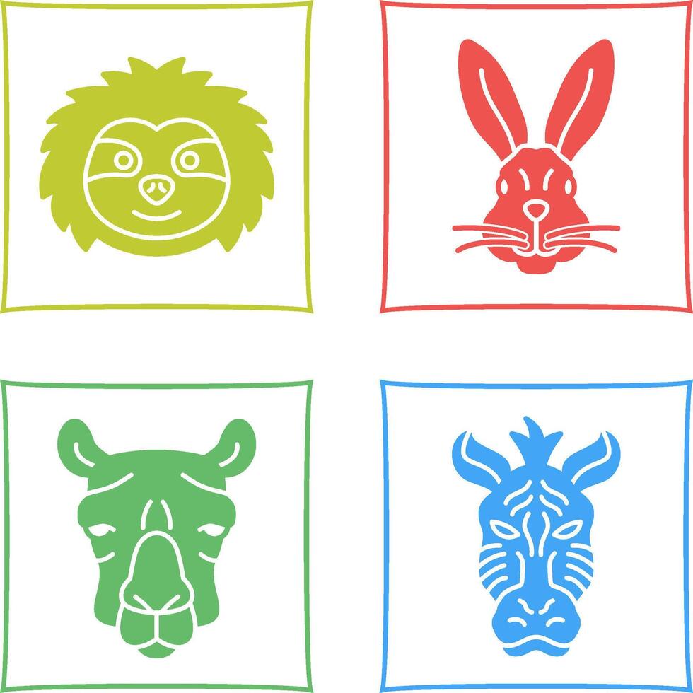 Sloth and Rabbit Icon vector